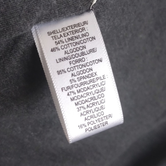 Ann Taylor LOFT Linen Blend Grey Cargo /Utility Style Women's long Sleeve Coat M - Picture 8 of 10